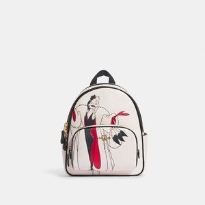 Disney X Coach Mini Court Backpack With Cruella Motif